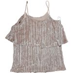 Ro & De  Velvet Sheen Layered Two Tiered Skinny Strap Cami‎ Tank Top S Photo 1