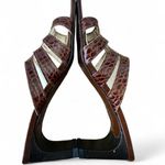 Max de Carlo Brown Crocodile Embossed Heeled Sandals Size 8 Photo 3