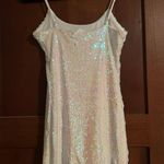 Lucy in the Sky White Homecoming Dress Sequin Photo 6
