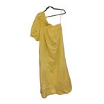Maeve Anthropologie  NWT one shoulder yellow dress size L Photo 3
