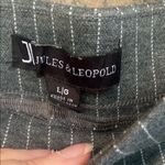 Jules & Leopold Chic Grey & White Pinstripe Wide Leg Trousers Photo 2