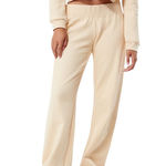 Rhythm Light Layers Waffle Trouser Pants Cream Size 10 Neutral Minimalist Cozy Photo 0