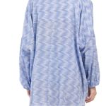 Free People  Intimately Blue Oversized Blooms For You Sleep Blouse Top Photo 2