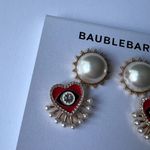 BaubleBar Pearl Crystal and Evil Eye Heart Earring Set Photo 1