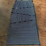Chico's Chico’s black and white striped knit layered 0/S maxi skirt Photo 0