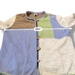 Icelandic Design Clare Patchwork Cardigan Women's Medium Button Knit Sweater Brown Photo 6