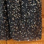 French Connection Emille Sparkle Black & Gold Sequined Dress Sheer Sleeves Sz 4 Photo 11