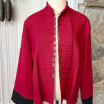 Vintage Linen Wide Sleeve Jacket Red Size L Photo 0