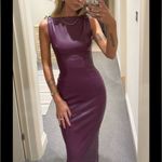 House Of CB HOUSE OF CB 'Sahara' Merlot Vegan Leather Maxi Dress NWT size XS Photo 6