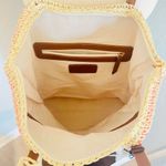 btb Los Angeles Lucy Tote, Straw Woven Pom Pom Vacation Beach Bag, Natural, NWT Tan Photo 13
