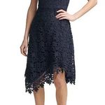 Eliza J  Lace Asymmetrical-Hem Dress Navy Women’s Sz 4 Photo 0