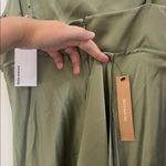 Reformation  Kailyn Silk Dress Midi Artichoke Green XL Photo 5