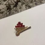 Gold Tone Heart Cart Rickshaw Pin Marked Avon Valentine’s Day Photo 2
