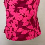 Biatta Tank Top Camisole Leaf Print Jewel Neckline Size Small 5 Pink Cami‎ Women Photo 4