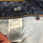 American Eagle  Denim Shorts Womens Size 4 Super Stretch Midi Dark Wash Raw Hem Photo 4