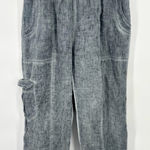 INIZIO Pants Womens Large Chambray Cropped Wide Leg Pull On Blue Italy Cargo Photo 0
