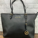 Michael Kors Jet Set Travel Black Saffiano Leather Carryall Tote Photo 0