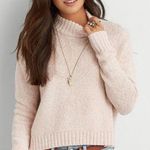 American Eagle  Pink Turtleneck Crop Sweater Photo 0