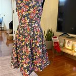 Floral Midi Dress in Black and Pink Size XS Photo 3