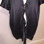 Victoria's Secret Victoria’s Secret sexy black satin ruffle robe Photo 1
