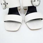 Topshop White Block Heel Silver Buckle Heel Sandals 9.5 Photo 1