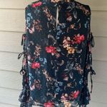 Kensie Jeans Textured Bell Sleeve Floral Blouse Photo 6