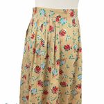Vintage cottagecore pleated wildflower midi skirt Tan Size 6 Photo 2
