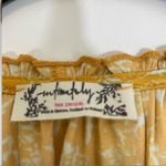 Free People All Tucks Printed Long Sleeve Bodysuit Women’s Small Yellow Photo 2