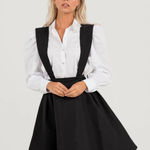 Aleeza Paris Flared Marci Jumper Overall Skirt Black Photo 0