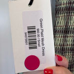 Inland Boutique Green Plaid Mesh Long Sleeve Short Skater Dress Size Small NWT Photo 3