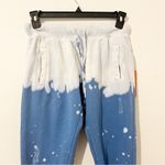 NWT LA DETRESSE Acid Drop Vinca Acid Wash Distressed Sweatpants Blue Medium Photo 2