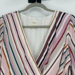 Harper Heritage  Wrap Top Blouse Vertical Stripe Pink 3/4 Balloon Sleeves Size M Photo 1
