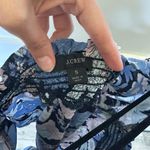 J.Crew Squareneck Puff Sleeve Navy zinnia Floral Top Photo 5