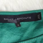 Sally LaPointe Crinkle Satin Scarf Neck Top | SIZE 2 Green Photo 11