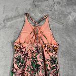 Athleta  Swim Dress‎ Aqualuxe Orange Green Botanical Ruched Beach Casual Medium Photo 4