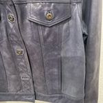 Liz Claiborne Vintage Liz Clairborne Lizwear Petite 100% Leather Purple Jacket Medium Petite Photo 9