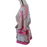 New York and Company Stretch Size Medium Pink Kimono Style Dress Pink Tan Red Photo 10