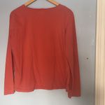 Flax 100% Cotton Casual Long Sleeve Coral Red Orange Shirt Photo 4