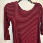 Ing Women’s Red and Black Striped Ribbed Dress Size Small Photo 3