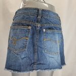 Jordache Blue Denim Mini Skirt with Rhinestone Accents and Raw Hem Size 3/4 Photo 4
