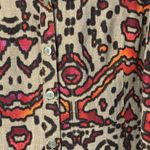 East 5th Button Down Blouse Brown Leopard Aztec 3/4 Sleeve 1X Photo 2