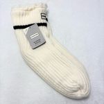 Hunter  Cream Cable Knit Socks with Striped Cuff ONe Size Fits Most Photo 1