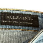 AllSaints Blue Phoenix Distressed Raw Hem Light Wash Skinny Ankle Jeans size 30 Photo 1