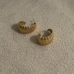 11 Honoré Gold Ribbed Croissant Earrings Photo 7