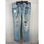 Aeropostale Women's Jeans Boyfriend Distressed Ripped Low Rise Denim Blue Size 4 Photo 1
