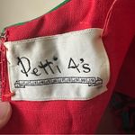 VTG Women’s 1960’s A Line Pencil Skirt Dress Red & Blue Embroidered Size 10 Photo 3