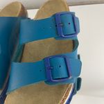 Birkenstock Two Tone Blue Leather Arizona Dual Strap Summer Slip On Sandals Photo 8