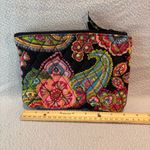 Vera Bradley  Colorful Quilted Floral Cosmetic Make-up Accessory Bag Lined Photo 1