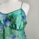 Y2K Secret Treasures Tropical Print Sheer Babydoll Lingerie Top Split Front L Green Size L Photo 1