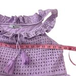 Bindu Dominique Lavender Eyelet Tiered Ruffle Midi Dress Boho M Purple Size M Photo 5